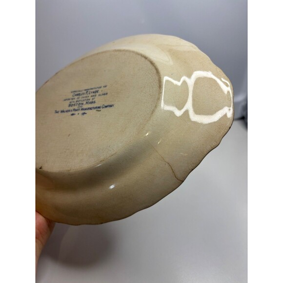 Antique Blue Transferware Crawford Cooking Ranges Advertising Platter. (AS IS) - Picture 7 of 10